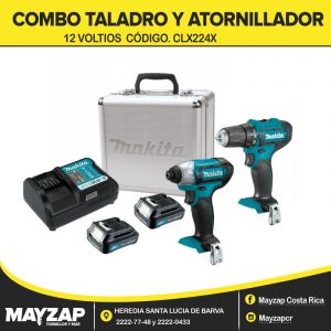 COMBO TALADRO Y ATORNILLADOR DE 12 VOLTIOS MAKITA MODELO CLX224X