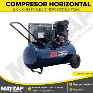 COMPRESOR CAMBELL HAUSFELD HORIZONTAL DE 15 GALONES DOBLE CILINDRO MODELO VX4011