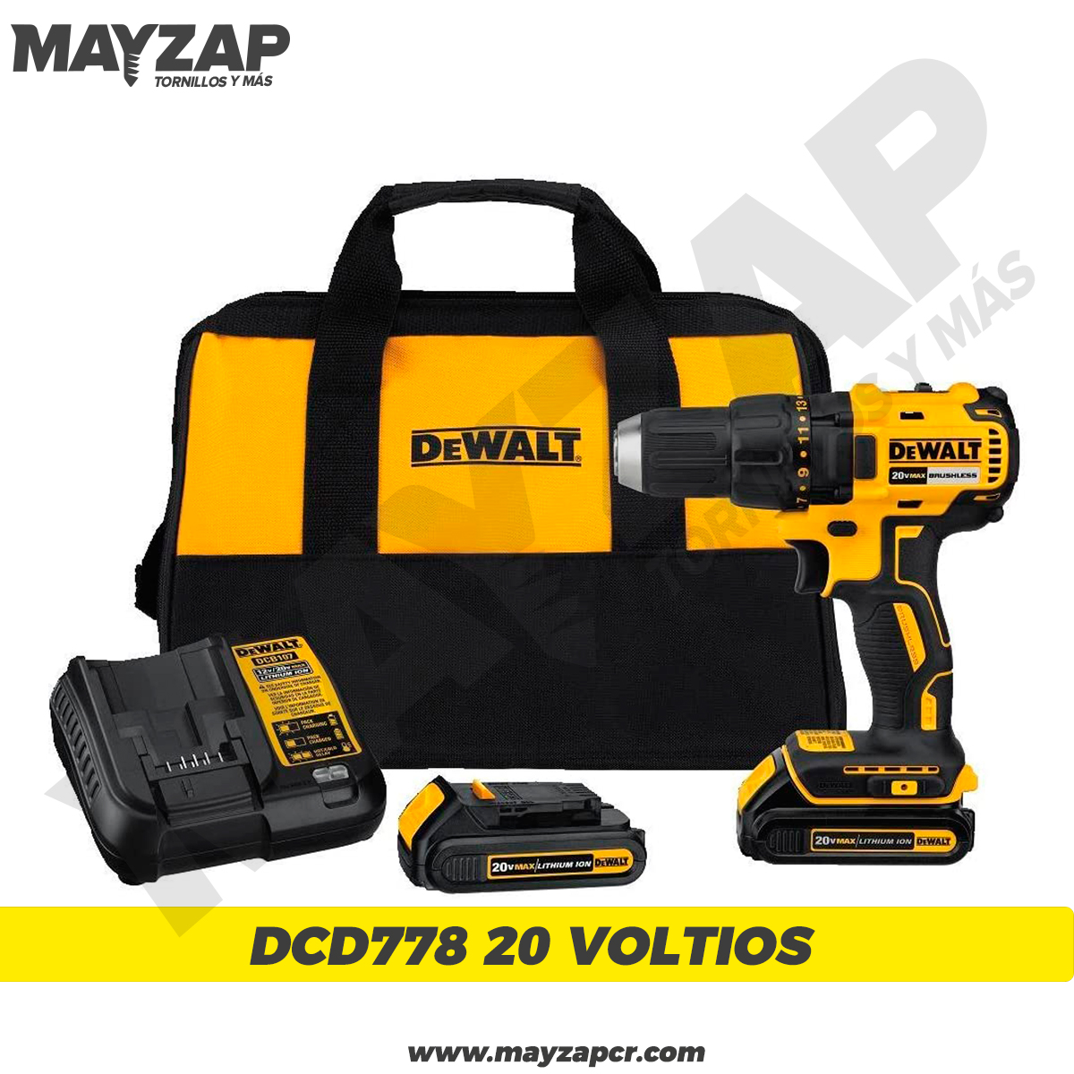 TALADRO A BATERIA DEWALT DCD778 2 BATERIAS + CARGADOR *DESGASTE EN MANDRIL*  (10)