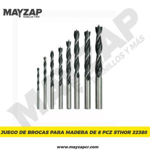 Juego de Brocas para Madera de 8 Pcz Sthor 22380
