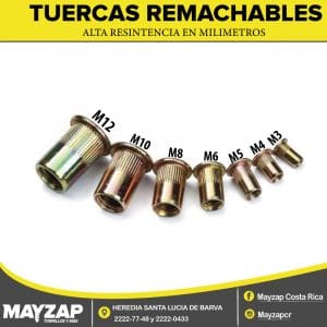 Tuerca Remachable Milimétrica Bicromatizada