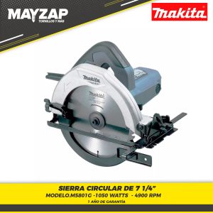 Sierra Circular de 7 1/4" M5801G-1050WATTA-4900 RPM