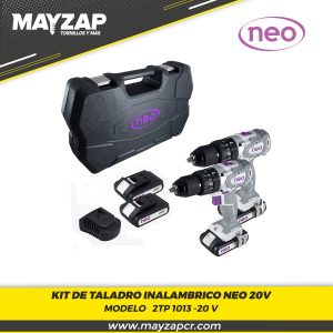 kit taladro inalámbrico NEO 2 TP 1013 DE 20V+ ESTUCHE +BATERIAS Y CARGADOR