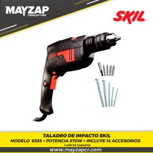 Taladro de Impacto SKIL 6555 + POTENCIA 570w + 14 ACCESOTIOS + 2 AÑOS DE GARANTIA