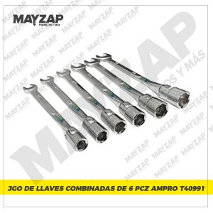 Juego de Llaves Combinadas con Dados Articulados de 6 Pcz Ampro T40991