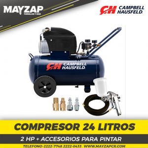 compresor de aire de 24 litros cambell hausfeld + kit de pintado