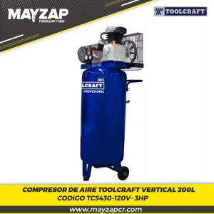 Compresor de Aire Toolcraft vertical 120v 3hp-200l- TC3430