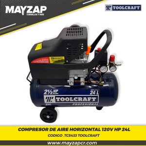Compresor de Aire Toolcraft 24L- 2 HP 120V- TC5433