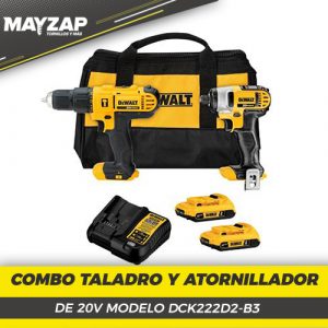 COMBO TALADRO Y ATORNILLADOR DEWALT 20V MODELO DCK222D2-B3