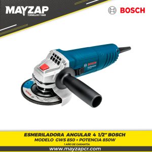 Esmeriladora Angular 4 1/2" BOSCH GWS850 + POTENCIA 850W+1 AÑOS DE GARANTIA