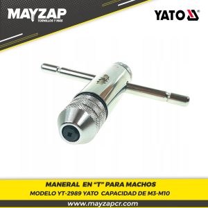 Maneral en "T" Para Machos YT-2989 Capacidad de M3-M10