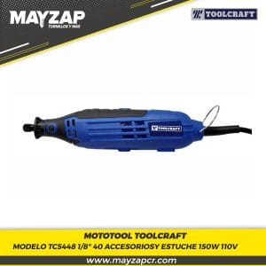 MOTOTOOL TOOLCRAFT 1/8" 40 ACCESORIOSY ESTUCHE 150W 110V TC5448