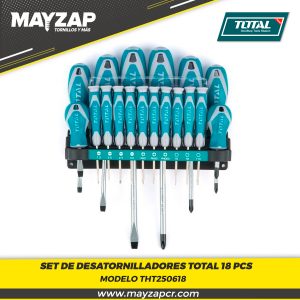 Set Desatornilladores TOTAL 18 PCS THT250618