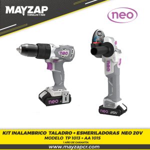 kit Taladro y Esmeril Inalámbrico TP 1013 - AA1015- 1 AÑO DE GARANTIA