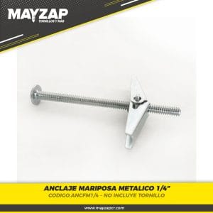 ESPANDER MARIPOSA - ANCLAJE MARIPOSA METALICO DE 1/4 CON TORNILLO
