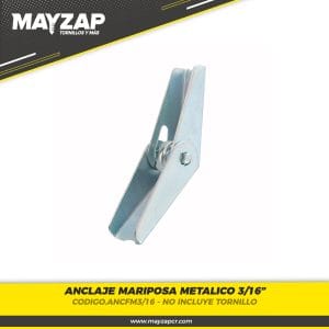 ESPANDER MARIPOSA 3/16 O ANCLAJE MARIPOSA PARA GYPSUM DE 3/16