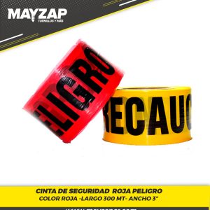 Cinta de Seguridad Roja MEDIDAS 300 DE LARGO X 3" DE ANCHO