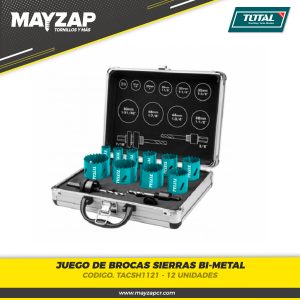 JUEGO DE BROCAS SIERRAS BI-METAL TOTAL 12 PCZ TACSH1121