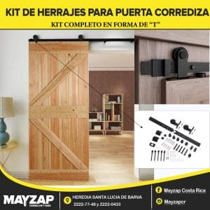 KIT DE HERRAJES PARA PUERTA CORREDIZA O DE GRANERO EN FORMA DE T