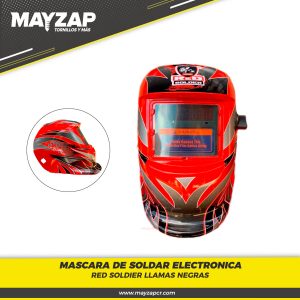 MASCARA DE SOLDAR ELECTRONICA RED SOLDIER LLAMAS NEGRAS