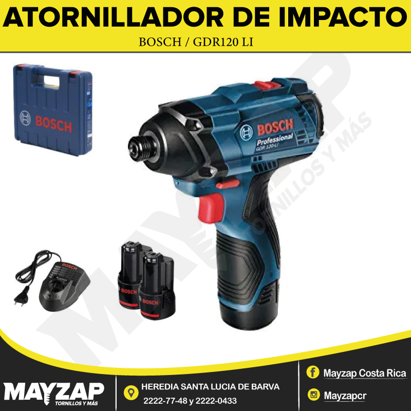 Atornillador de Impacto Bosch GDR 120 li - Mayzap Tornillos y Herramientas