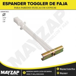 Espander toggler de faja para paredes huecas de gypsum