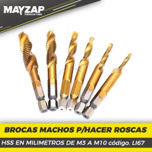 BROCAS PARA PERFORAR Y ROSCAR DE TITANIO M3 A M10 LI67