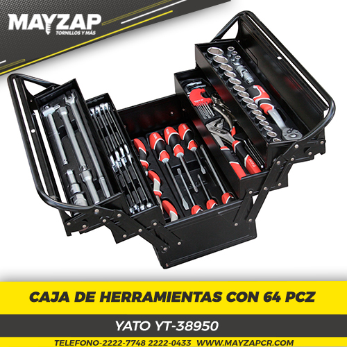 CAJA DE HERRAMIENTAS CON 64 HERRAMIENTAS YATO YT-38950