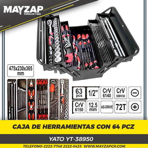 CAJA DE HERRAMIENTAS CON 64 HERRAMIENTAS YATO YT-38950