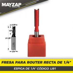 FRESA RECTA PARA ROUTER DE 1/4