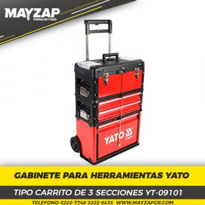 GABINETE PARA HERRAMIENTAS TIPO CARRITO DE 3 COMPARTIMENTOS YATO YT-09101