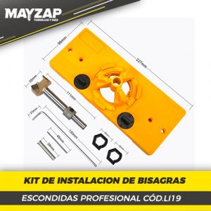 KIT DE INSTALACION DE BISAGRAS ESCONDIDAS PROFESIONAL