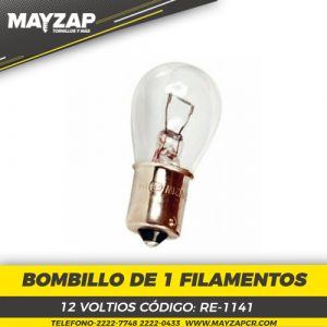 BOMBILLO DE 1 FILAMENTO DE 12 VOLTIOS PARA CARRO O MOTO