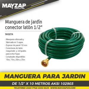 MANGUERA PARA JARDIN DE 1/2" X 10 METROS AKSI 102903