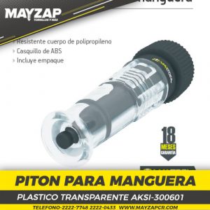 PITON PARA MANGUERA DE RIEGO PLASTICO TRANSPARENTE AKSI 300601