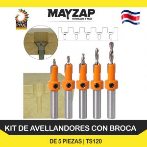 AVELLANDORES CON BROCA JUEGO DE 5 PIEZAS ANGULO DE 90°