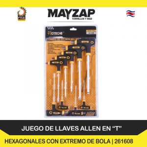 JUEGO DE LLAVES ALLEN EN T HEXAGONALES CON EXTREMO DE BOLA 261608