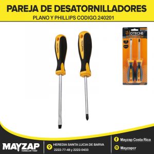 PAREJA DESATORNILLADORES PLANOS PHILLIPS Y PLANO 240201