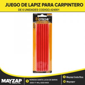 JUEGO DE LAPIZ PARA CARPINTERO DE 6 UNIDADES 424001