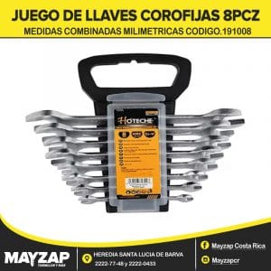 JUEGO DE LLAVES COROFIJAS COMBINADAS DE 8 PIEZAS MILIMETRICAS 191008