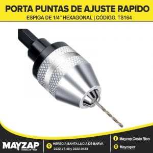 PORTA PUNTAS DE AJUSTE RAPIDO PARA TALADRO DE 1/4"
