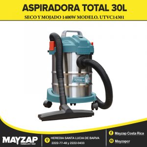 ASPIRADORA TOTAL DE 30 LITROS SECO Y MOJADO MODELO UTVC14301