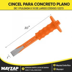 CINCEL PARA CONCRETO PLANO DE 1X10" CON PUÑO PROTECTOR TRUPER 12273