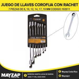 JUEGO DE LLAVES COROFIJAS CON RACHET HOTECHE 192611