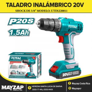 TALADRO INALAMBRICO TOTAL DE 20 VOLTIOS MODELO UTDLI20011