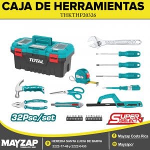 CAJA DE HERRAMIENTAS CON 32 HERRAMIENTAS TOTAL TOOLS THKTHP20326