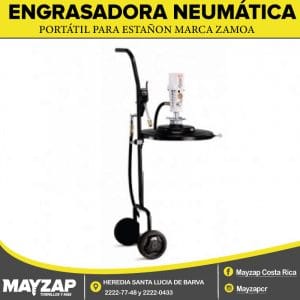 PumpMaster 3 SAMOA Equipo neumático de engrase móvil de alta presiónn, para cilindros de 120 lbs Engrasadora operada por aire tipo PumpMaster 3 móvil - con tapa protectora - 50 kg (120lbs) La bomba es colocada encima de la tapa protectora Puede ser usada con cualquier envase de grasa hasta 50kg Cilindro lbs/kg 120/50 Relación de Presión 55:1 Entrega lbs/g min 1.3/600 *Para este equipo puede adquirir el código 236015 - SAMOA 417002 PLATO SEGUIDOR 370 - 330MM (50KG INTERNACIONAL), para un mejor funcionamiento