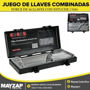 Juego de llaves combinadas FORCE de 16 piezas modelo 5161