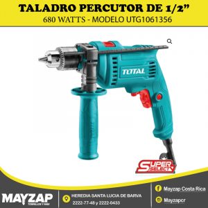 Taladro Percutor Eléctrico TOTAL TOOLS MODELO UTG1061356 De 680 Watts