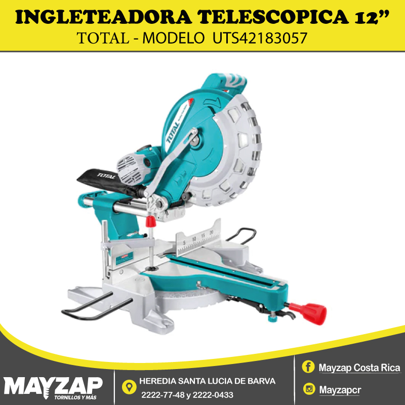 Sierra Ingletadora Telescopica TOTAL TOOLS 12 Modelo UTS42183057 - Mayzap  Tornillos y Herramientas